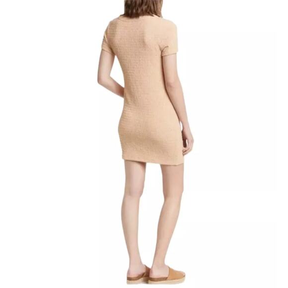 NWT Elodie Crinkle Mini Dress L Peach Coquette Fitted Bodycon Stretch Sexy - Picture 5 of 13